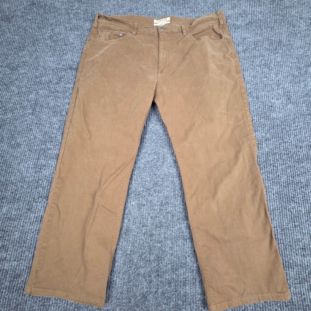 ORVIS Mens 38x30 Five Pocket‎ Brown Corduroy Pants Classic Fit Cotton Spandex
